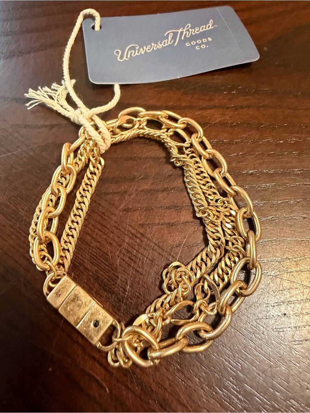 Universal Thread Gold Layered Chain Bracelet